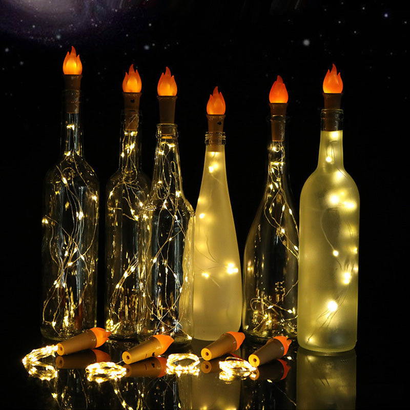 Wine Bottle Lights with Cork - 20 LED Waterproof Copper Wire String | Battery Operated Under-Glow Cork Light | Warm White & RGB