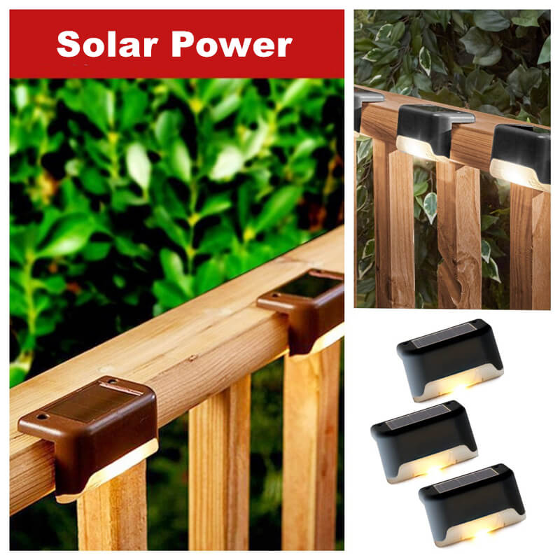 Solar Deck Lights Outdoor (16 PCS) - Waterproof Step & Fence LED Accent Lamp | Auto On/Off Patio Stair Sconce | Warm White