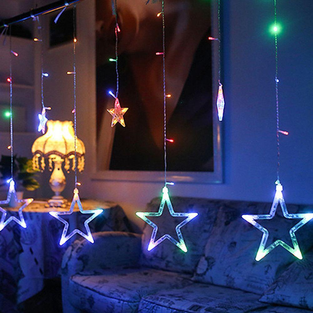 8.2ft Star Curtain String Lights | Luxury 216 LED Hanging Fairy Lights