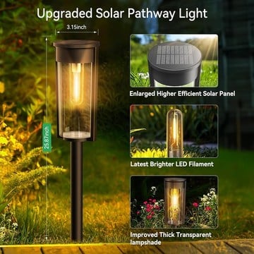 Solar Pathway Lights - Retro Tungsten Filament IP65 Landscape Light