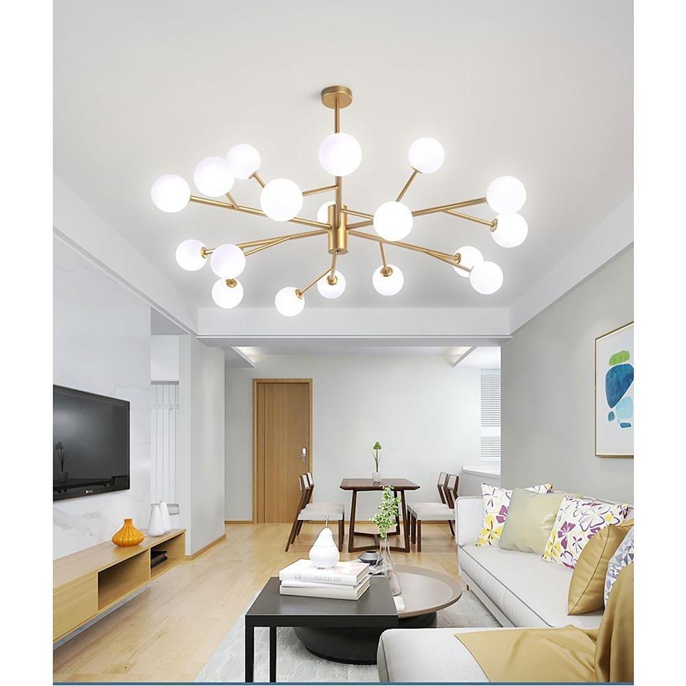 Sputnik Ceiling Light – Nordic Metal & Glass Bubble Modern Living Room Chandelier