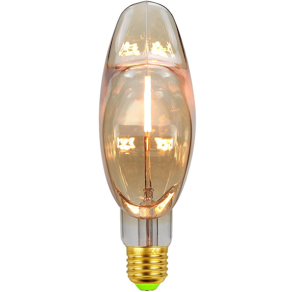 Huge Star Art Design Edison LED Light Bulb - G125 Amber Globe 4W Decorative Filament Bulb