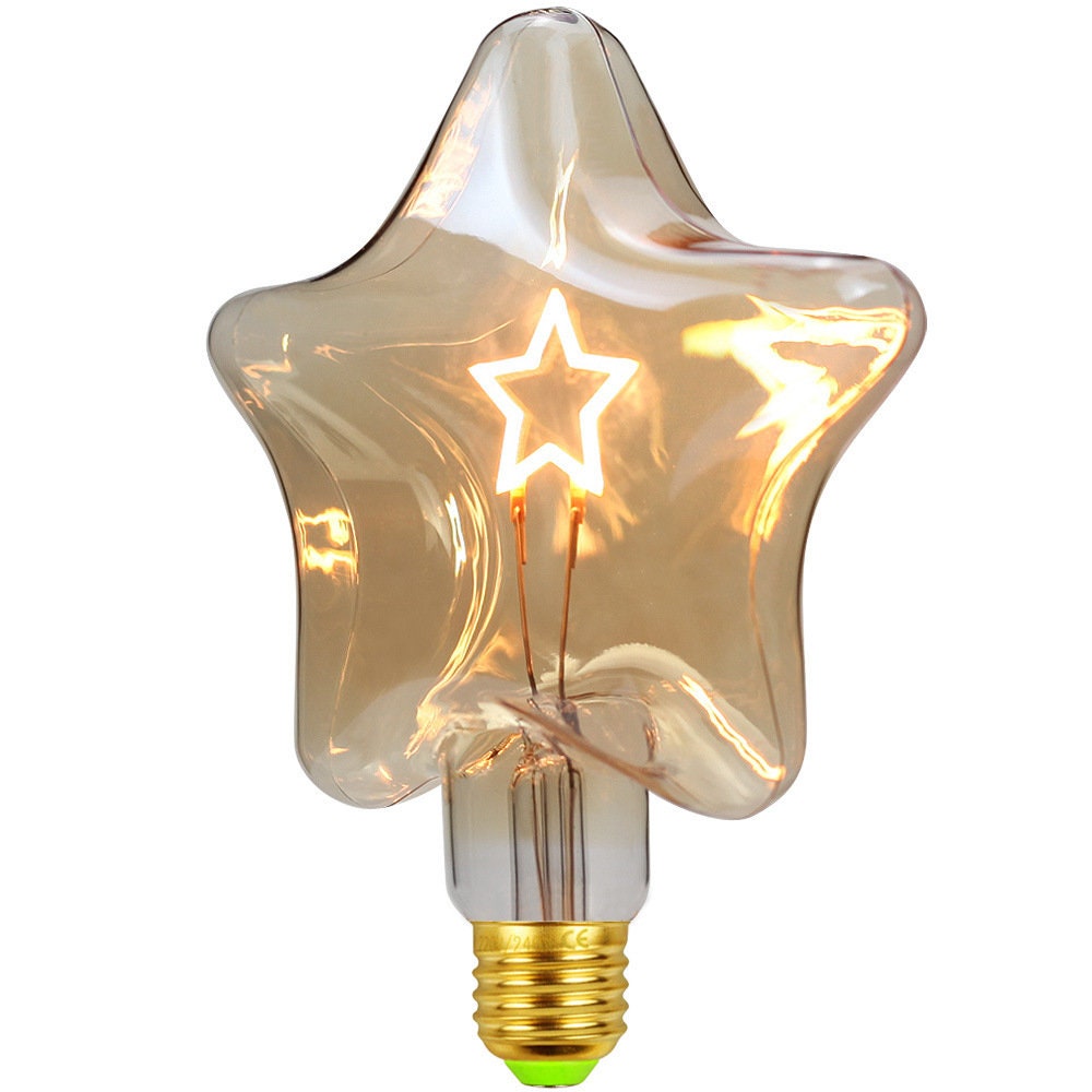 Huge Star Art Design Edison LED Light Bulb - G125 Amber Globe 4W Decorative Filament Bulb