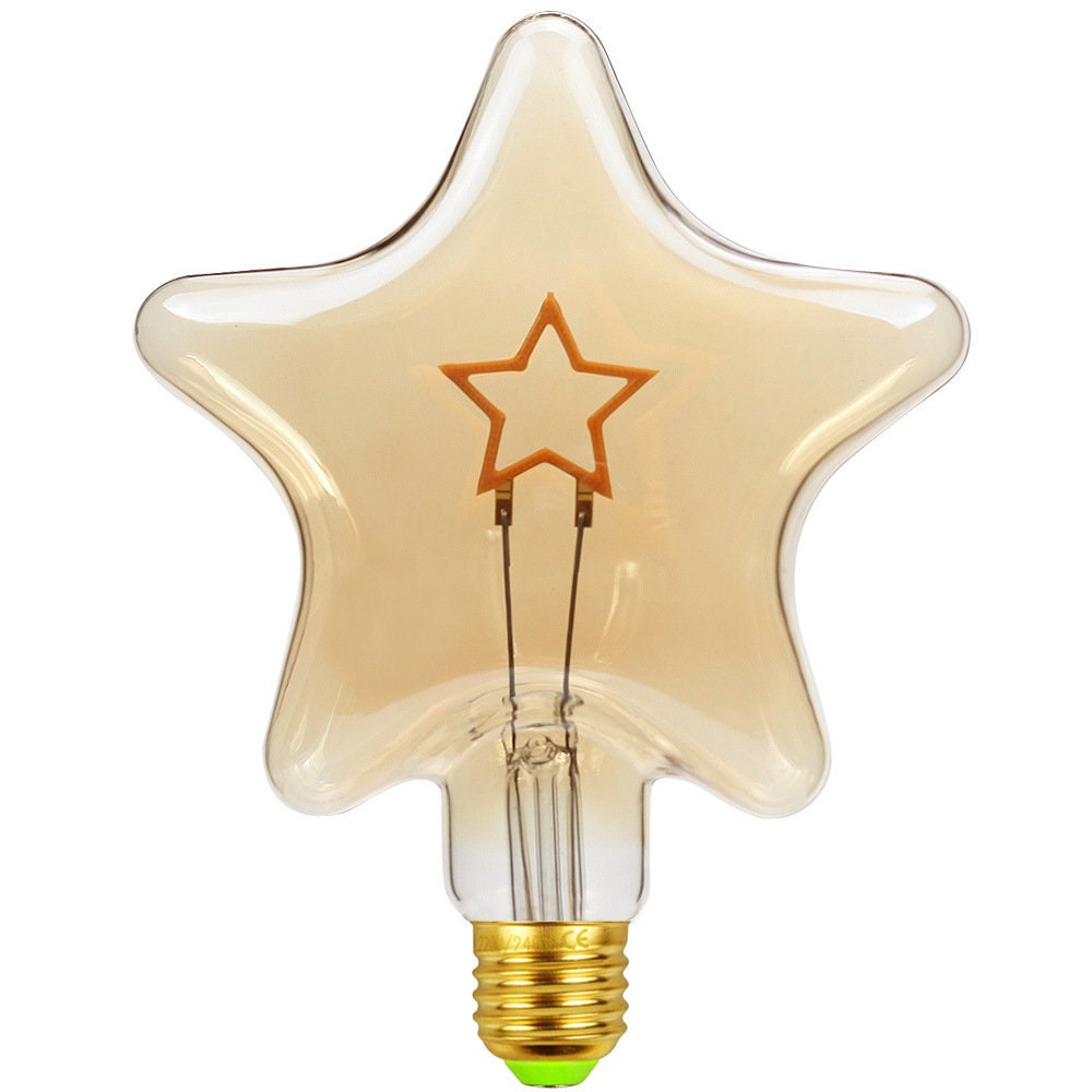 Huge Star Art Design Edison LED Light Bulb - G125 Amber Globe 4W Decorative Filament Bulb
