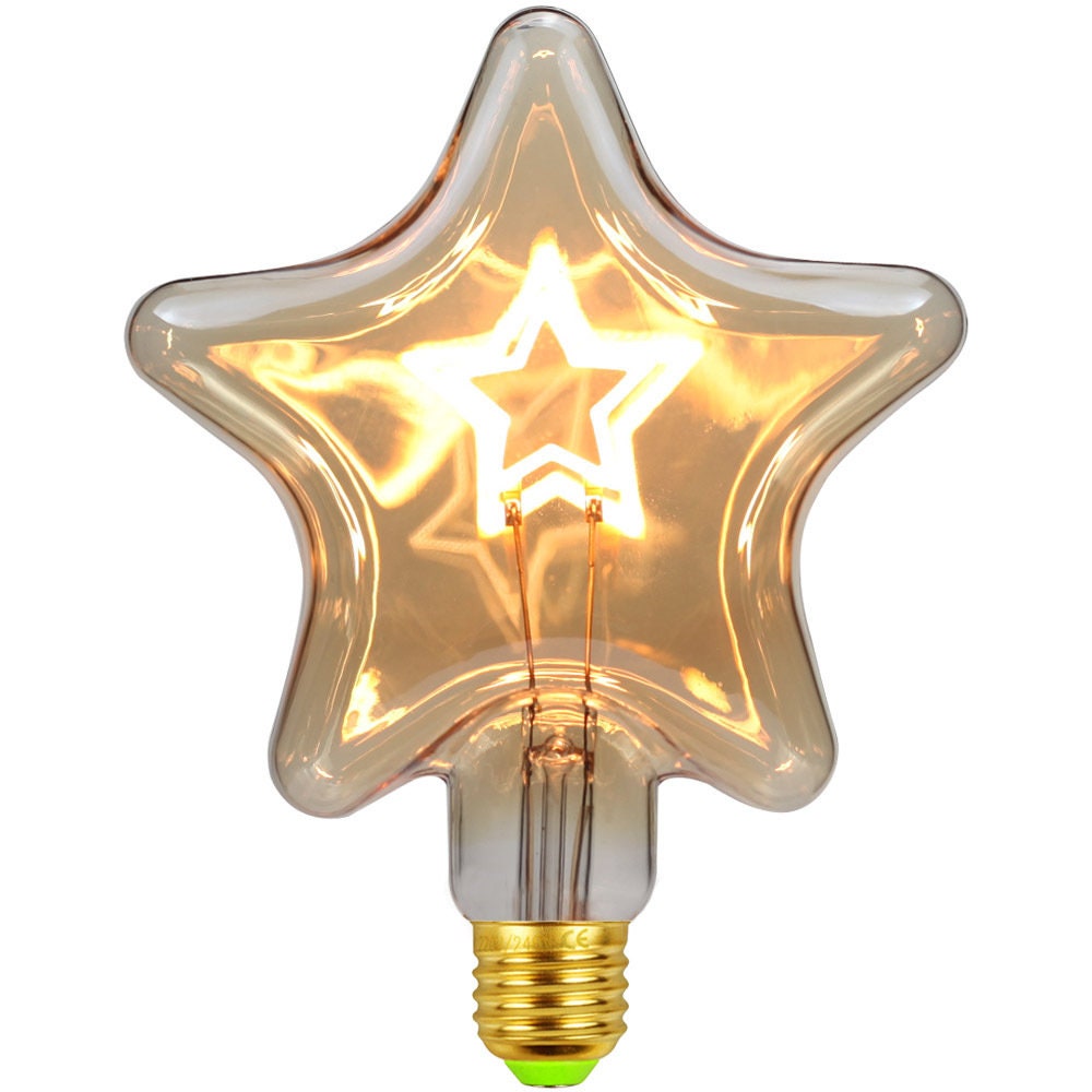Huge Star Art Design Edison LED Light Bulb - G125 Amber Globe 4W Decorative Filament Bulb