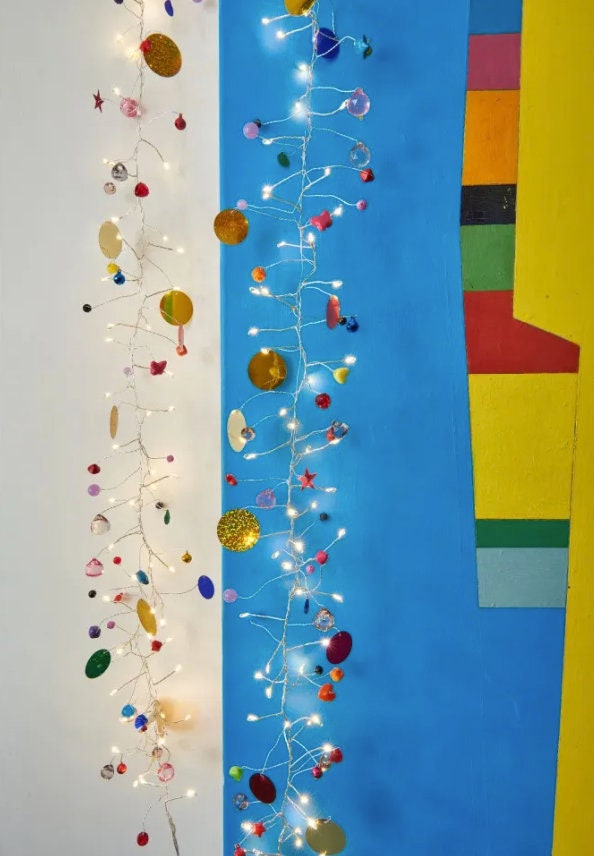 Folklore Fairy Lights – Bohemian Style Warm White LED String Light with Colorful Beaded Accents
