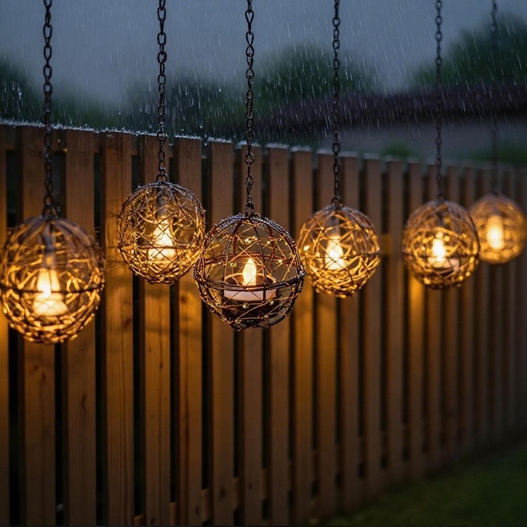 Solar Hanging Ball Lanterns 3-Pack - Waterproof Retro Metal LED Globe Lights for Garden & Patio