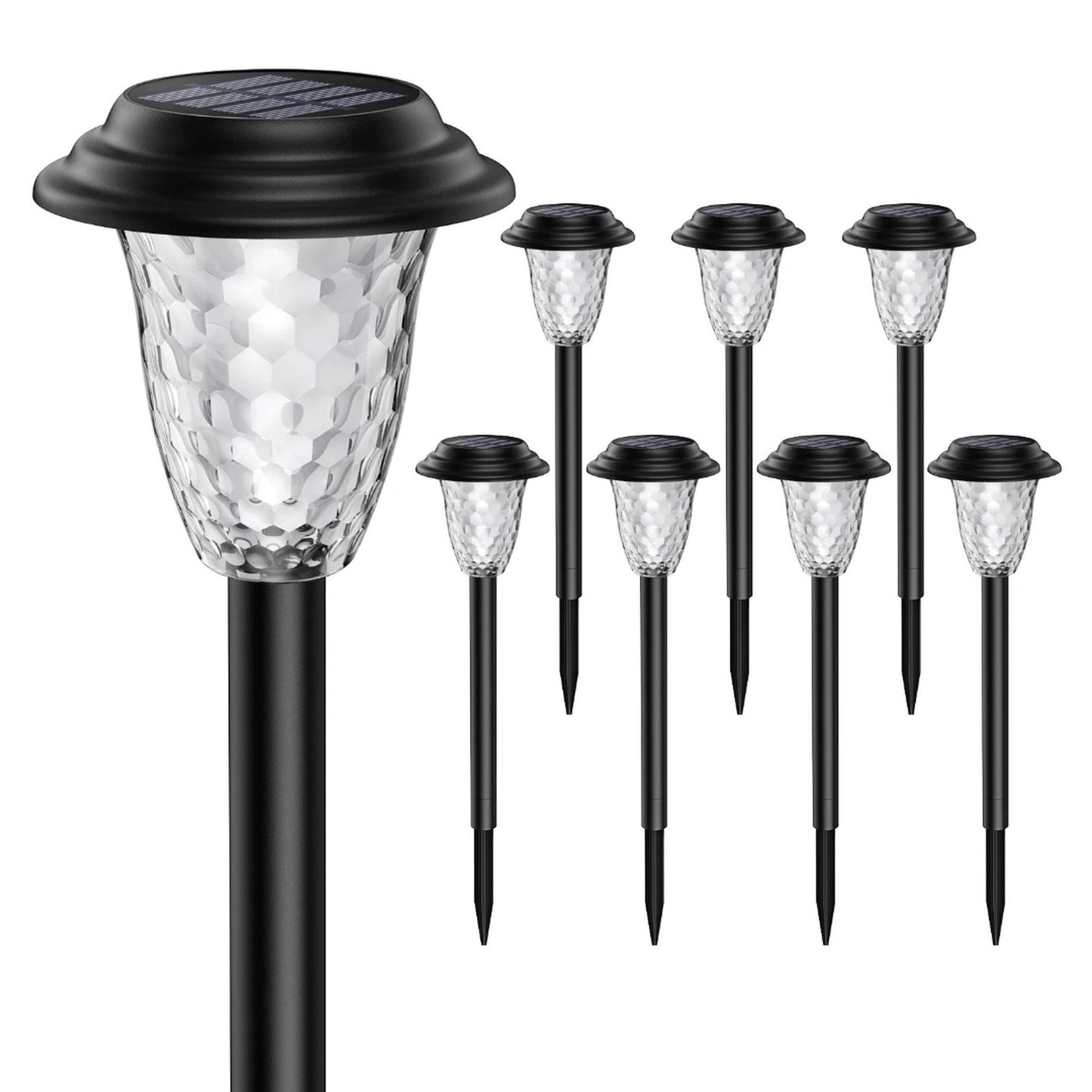 Solar Garden Stake Lights 12-Pack - RGB Color Changing & Warm White Waterproof Path Lights