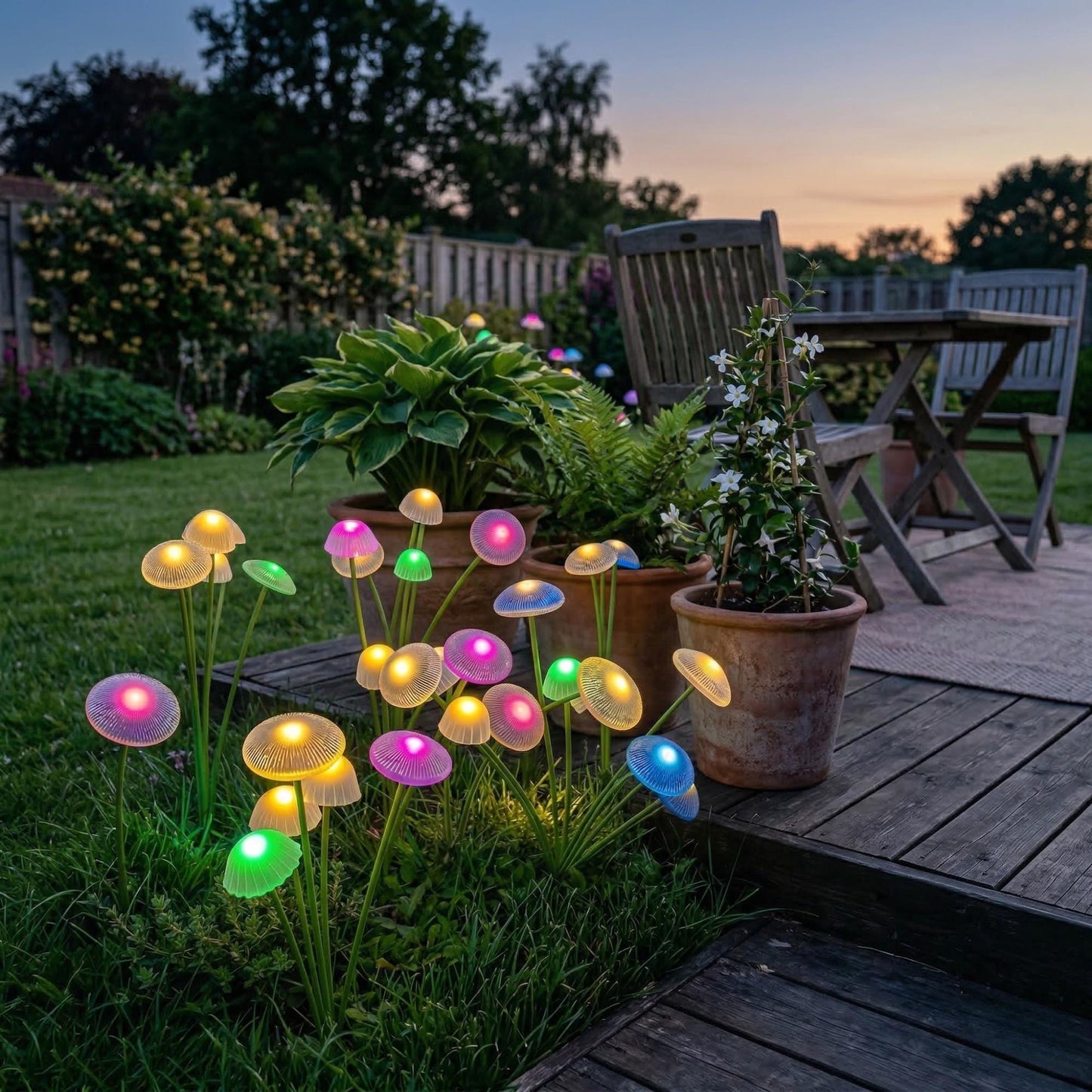 Multicolor Solar Mushroom Garden Lights - Waterproof Swaying LED Outdoor Pathway Decor