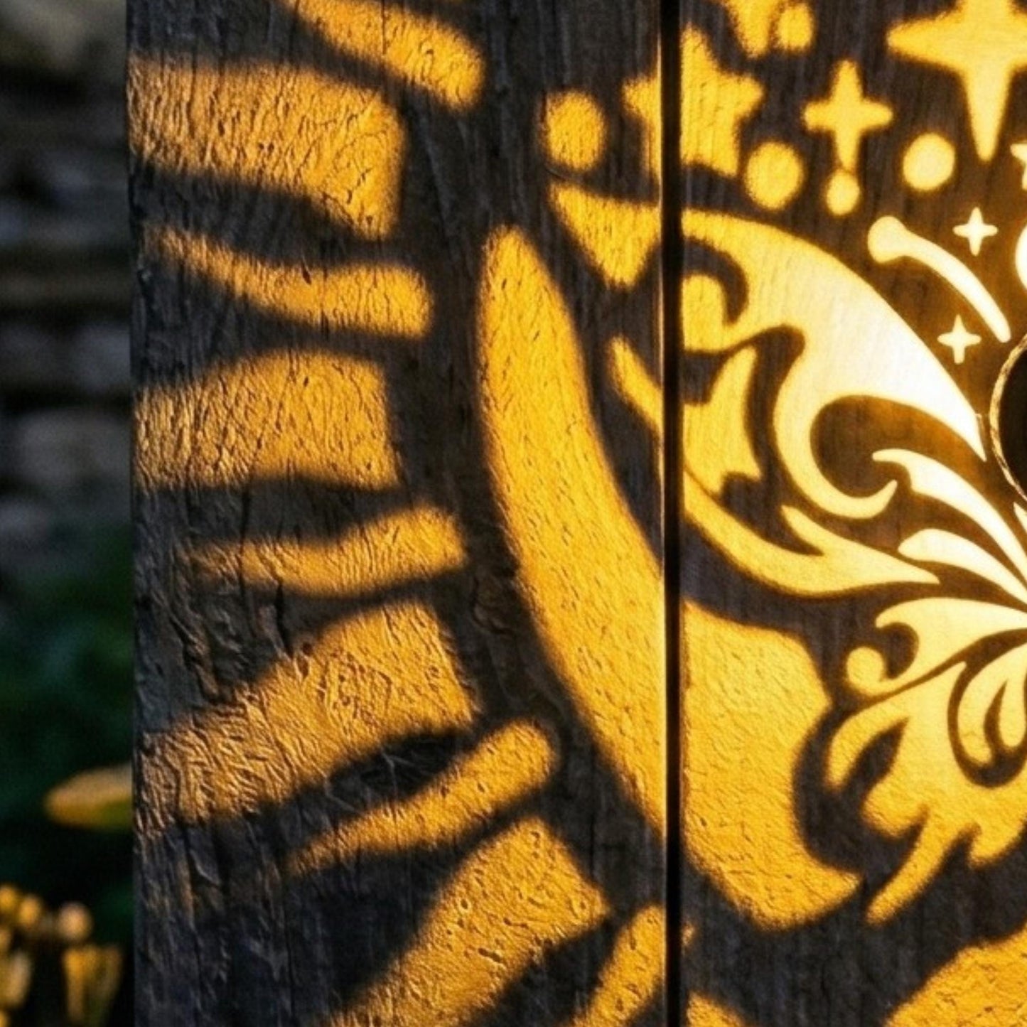 Solar Butterfly Wall Light - Moon & Star Projection LED Waterproof Fence Light