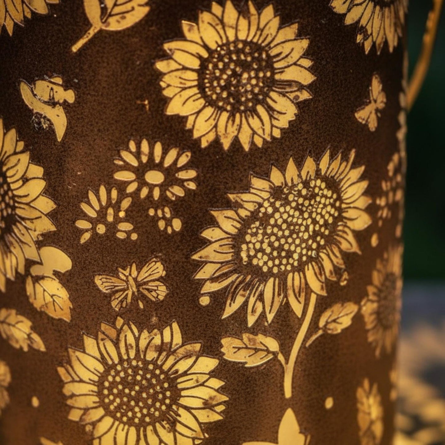 Solar Floral Lantern - Waterproof Metal Hanging Light with Flower Shadow Projection