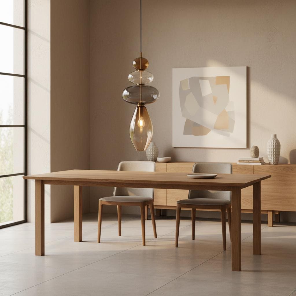 Modern Layered Blown Glass Pendant Light - Proportional Globe Ceiling Lamp