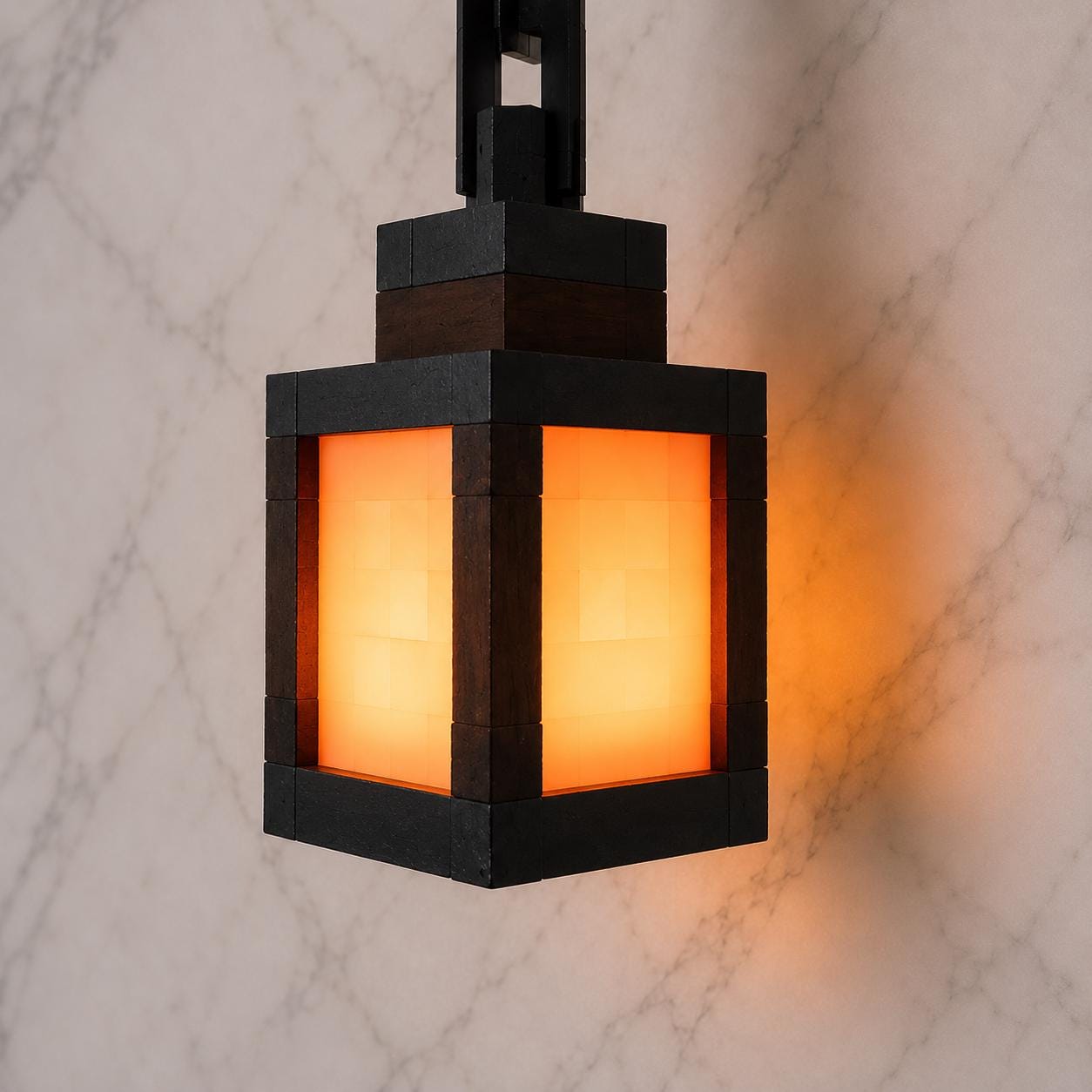 Pixel Lantern Light - 16-Color RGB LED Japanese-Inspired Hanging Wall Lantern