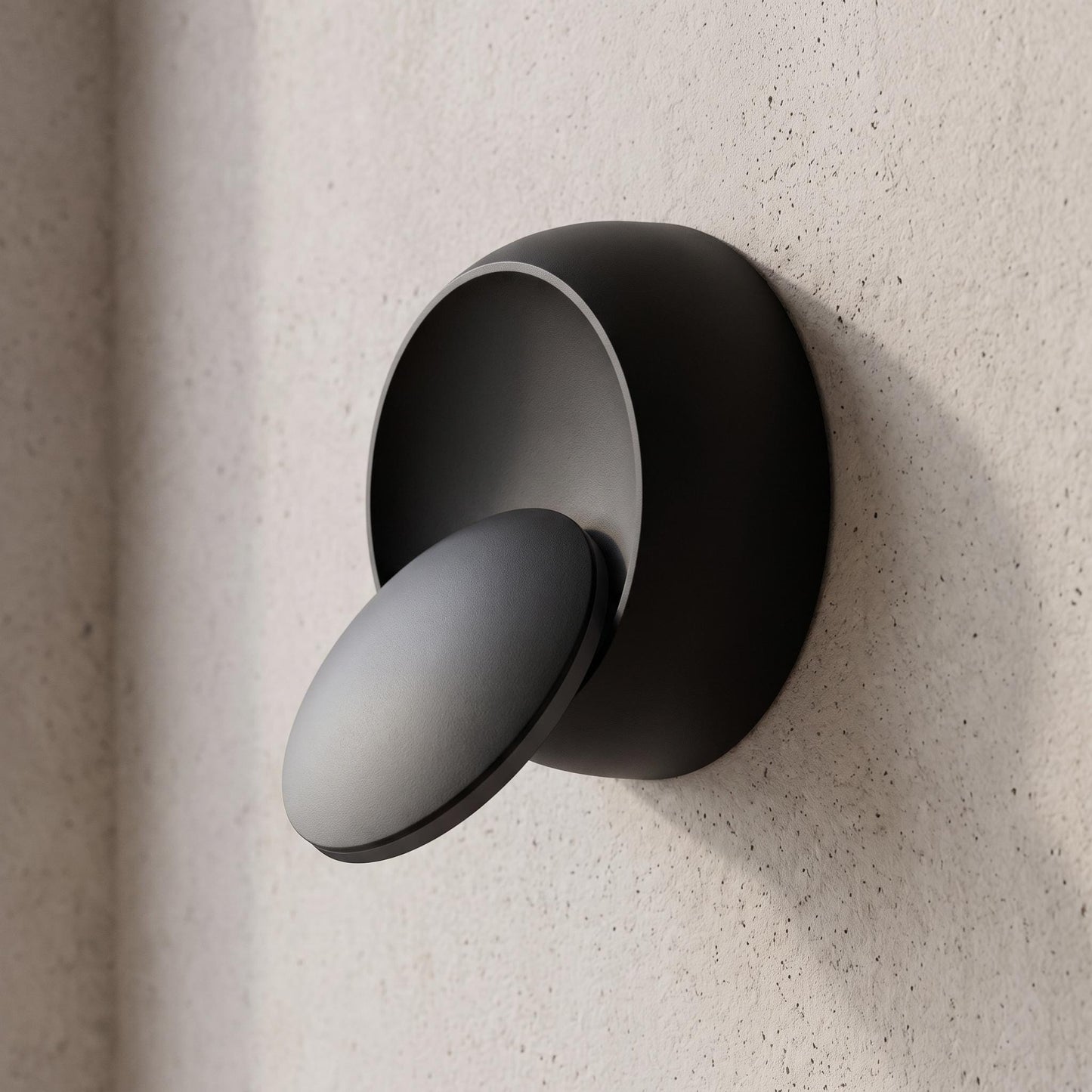 Adjustable LED Wall Sconce - Modern Round Aluminum Hardwired Light in Black or White