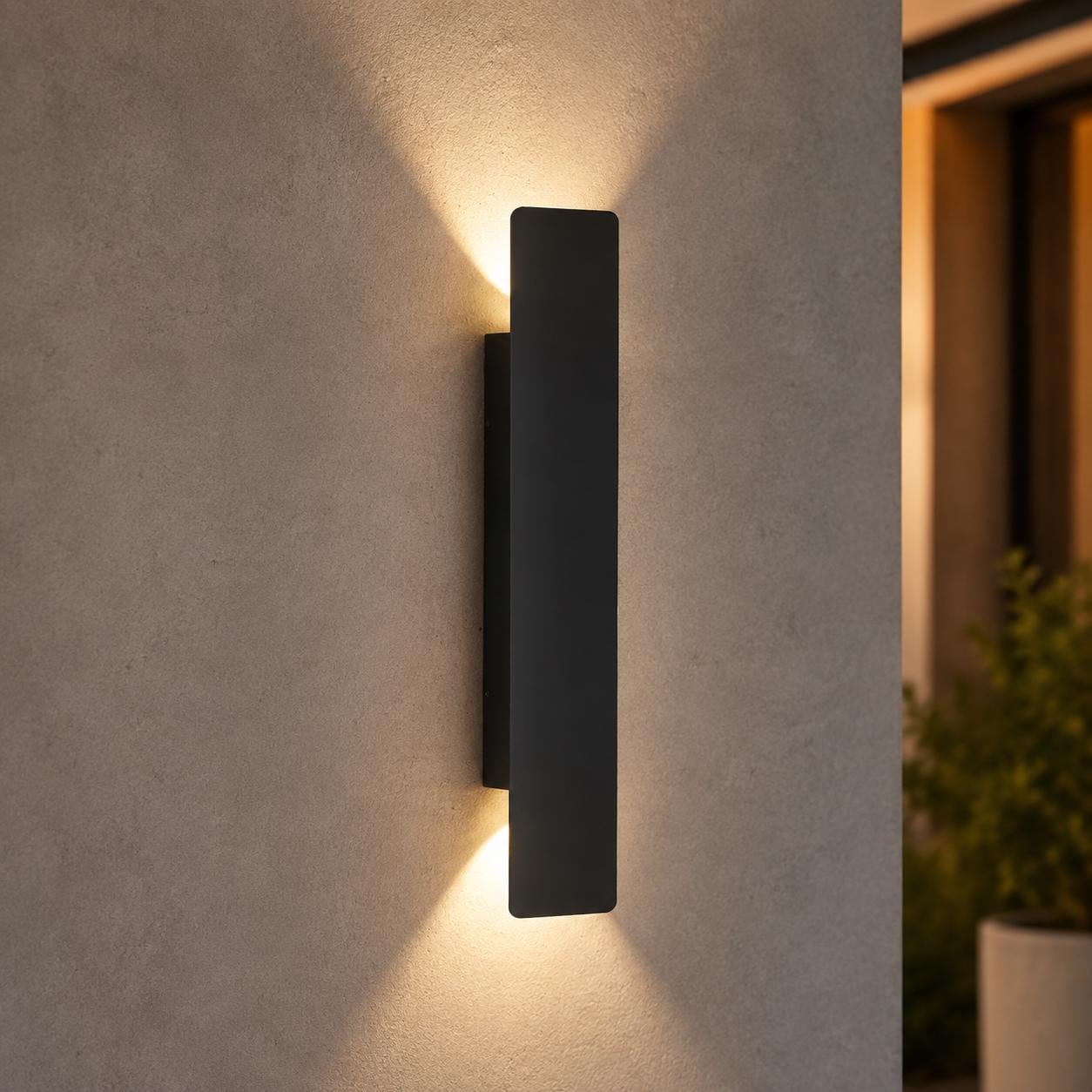 Modern LED Up Down Wall Sconce - Outdoor & Indoor Rectangular Aluminum Wall Light