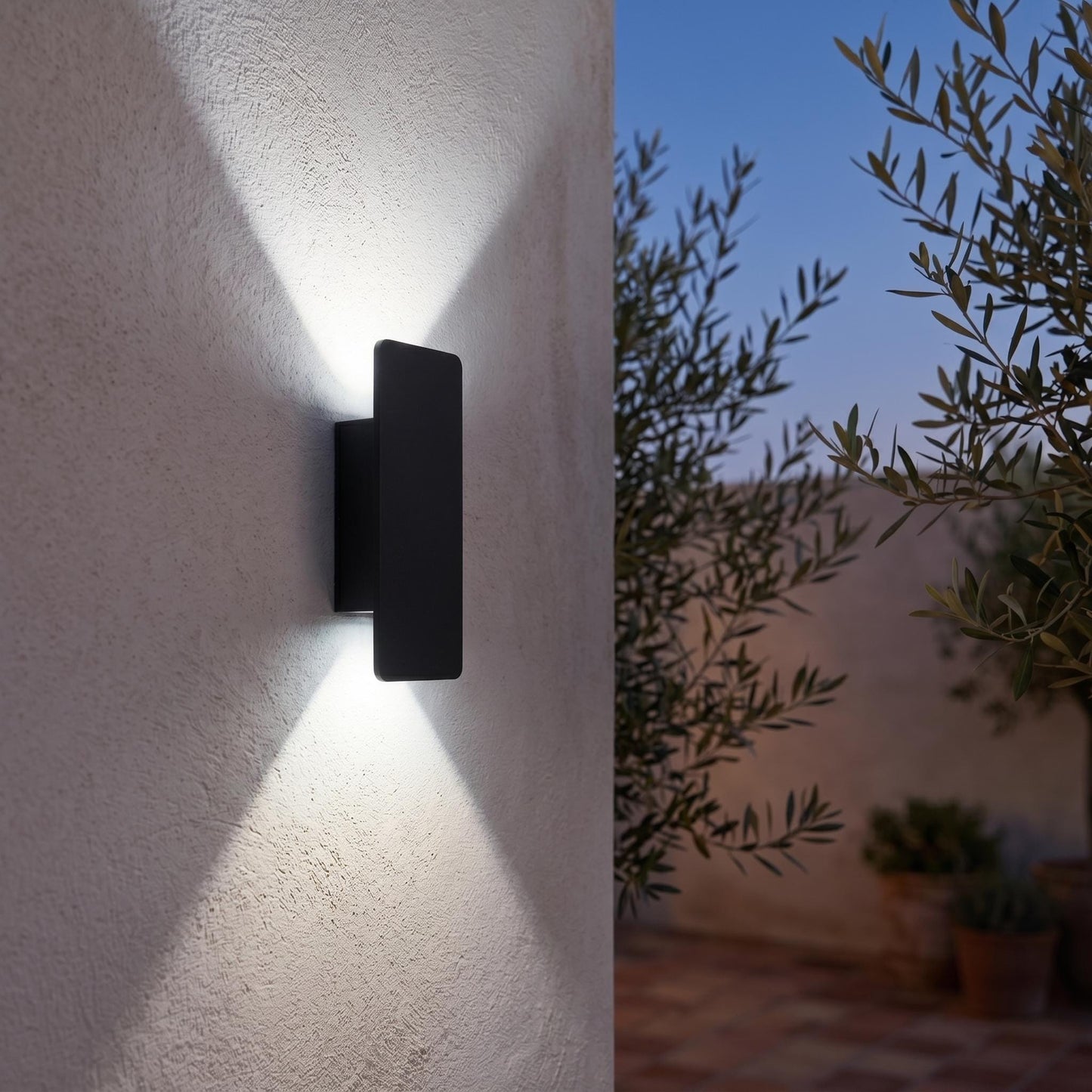 Modern LED Up Down Wall Sconce - Outdoor & Indoor Rectangular Aluminum Wall Light