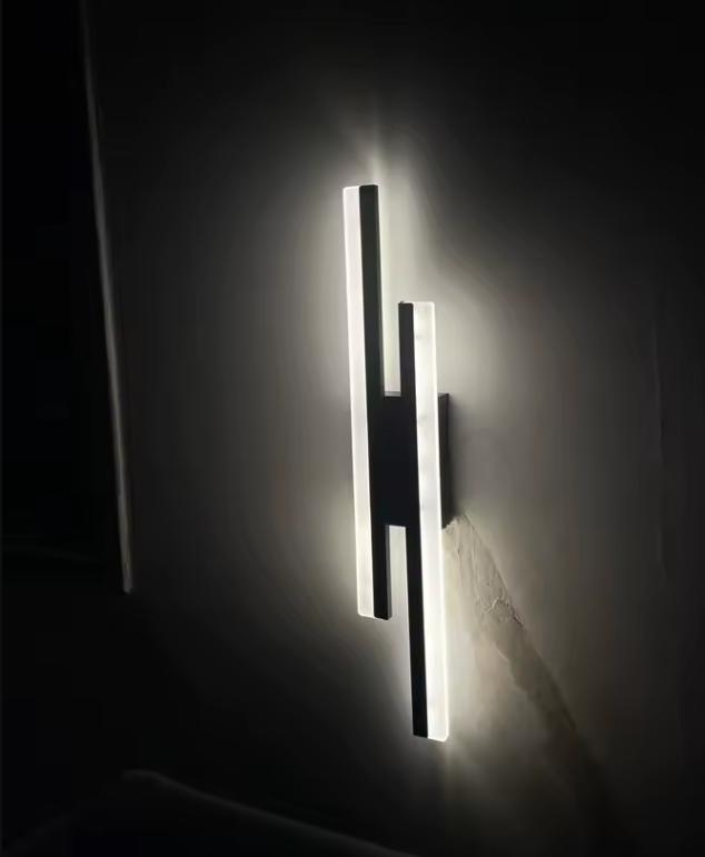 Modern LED Offset Vertical Bar Wall Sconce - Linear Up Down Wall Light