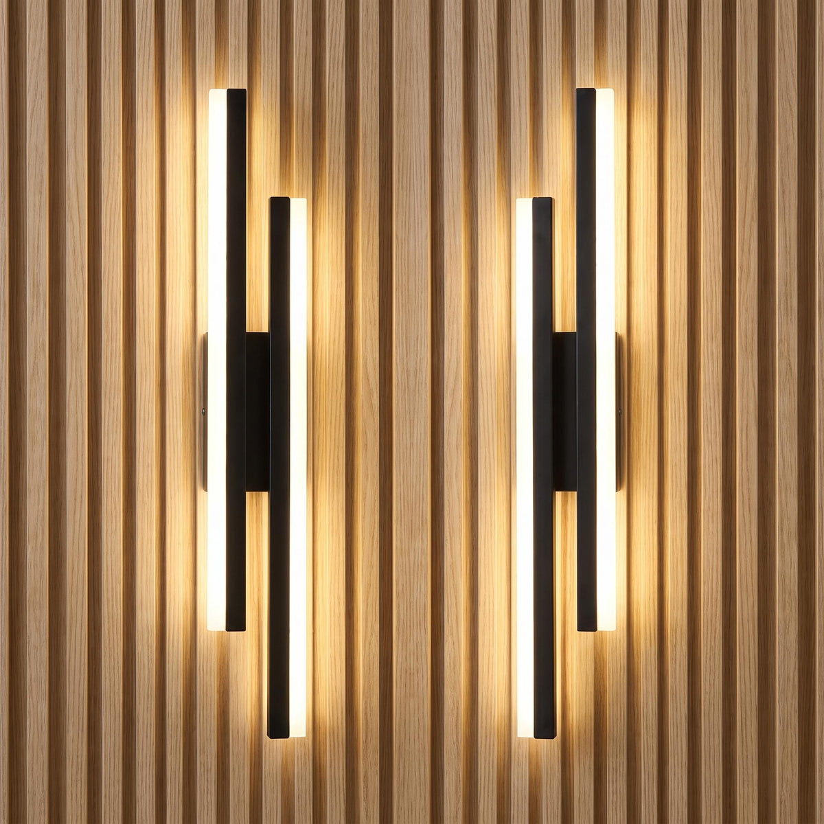 Modern LED Offset Vertical Bar Wall Sconce - Linear Up Down Wall Light