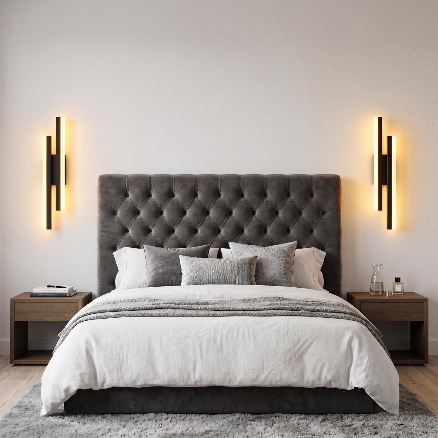 Modern LED Offset Vertical Bar Wall Sconce - Linear Up Down Wall Light