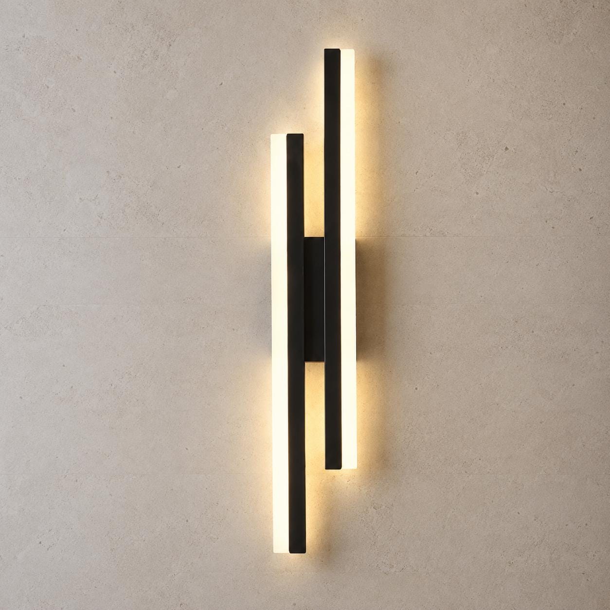 Modern LED Offset Vertical Bar Wall Sconce - Linear Up Down Wall Light