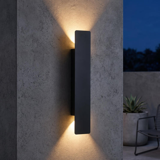 Modern LED Up Down Wall Sconce - Outdoor & Indoor Rectangular Aluminum Wall Light