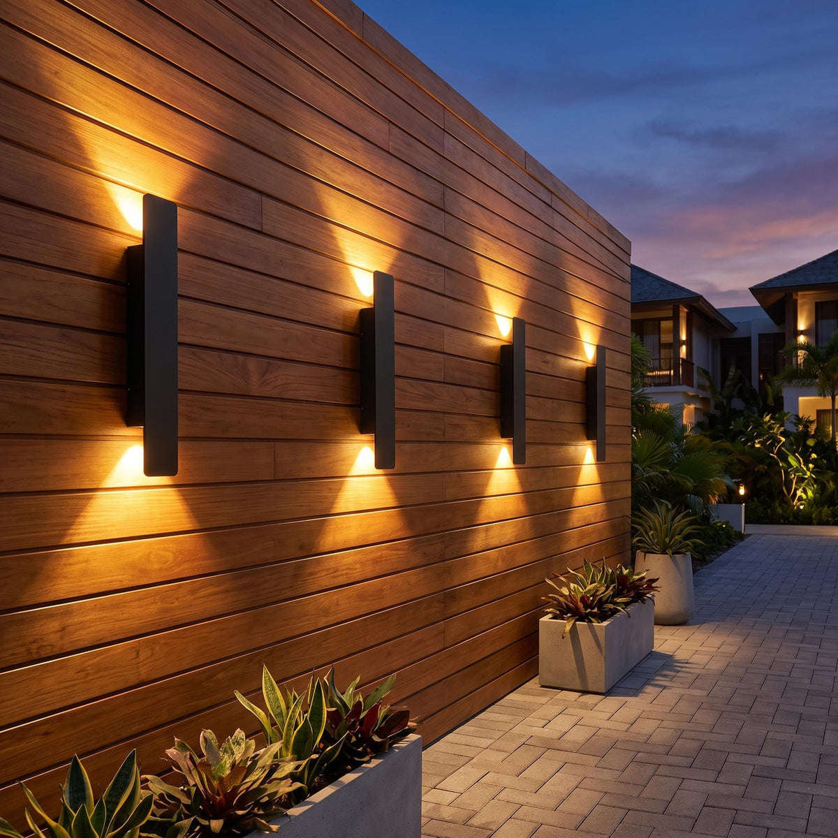 Modern LED Up Down Wall Sconce - Outdoor & Indoor Rectangular Aluminum Wall Light