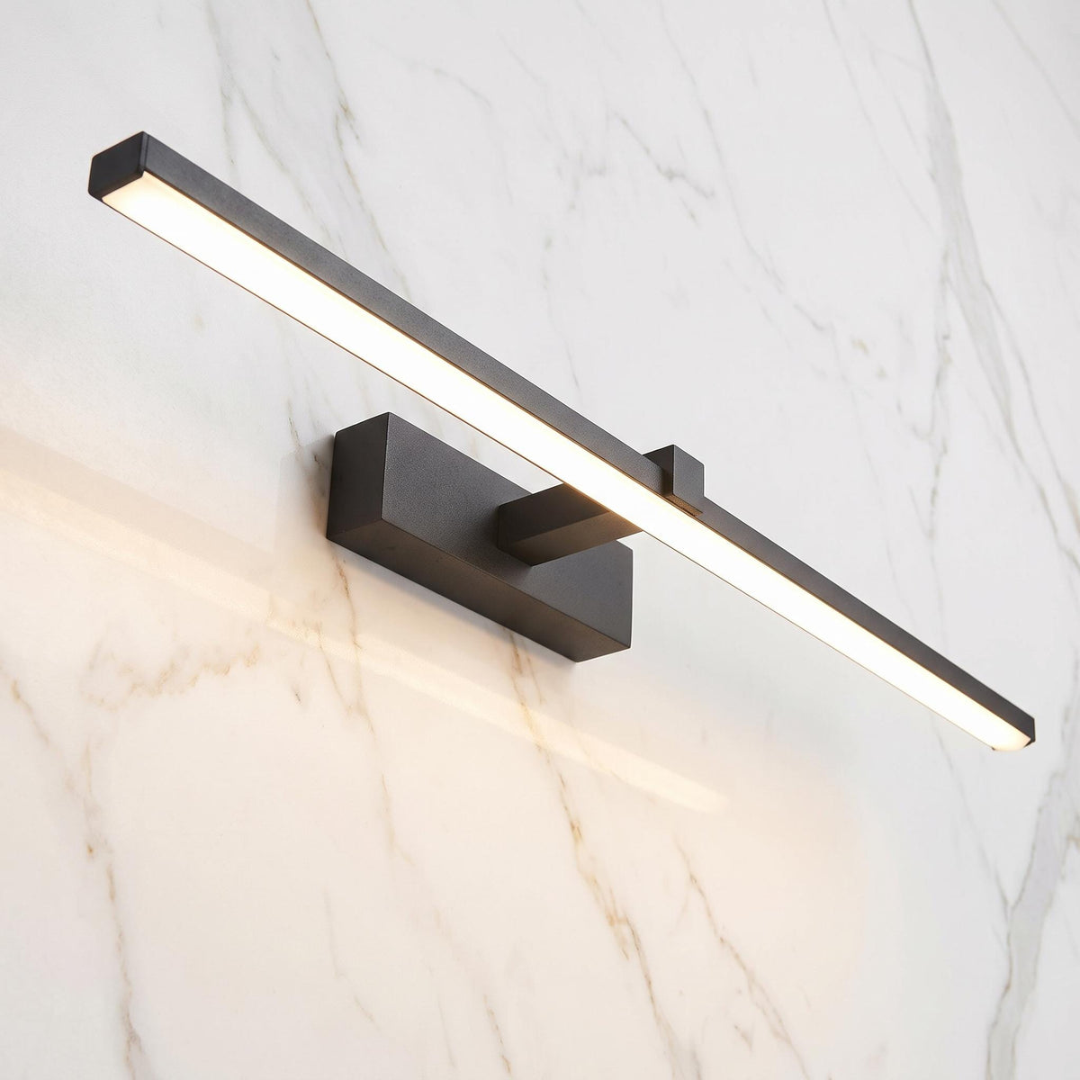 Modern LED Vanity Wall Light - Slim 60cm Linear Aluminum Bathroom Mirror Sconce