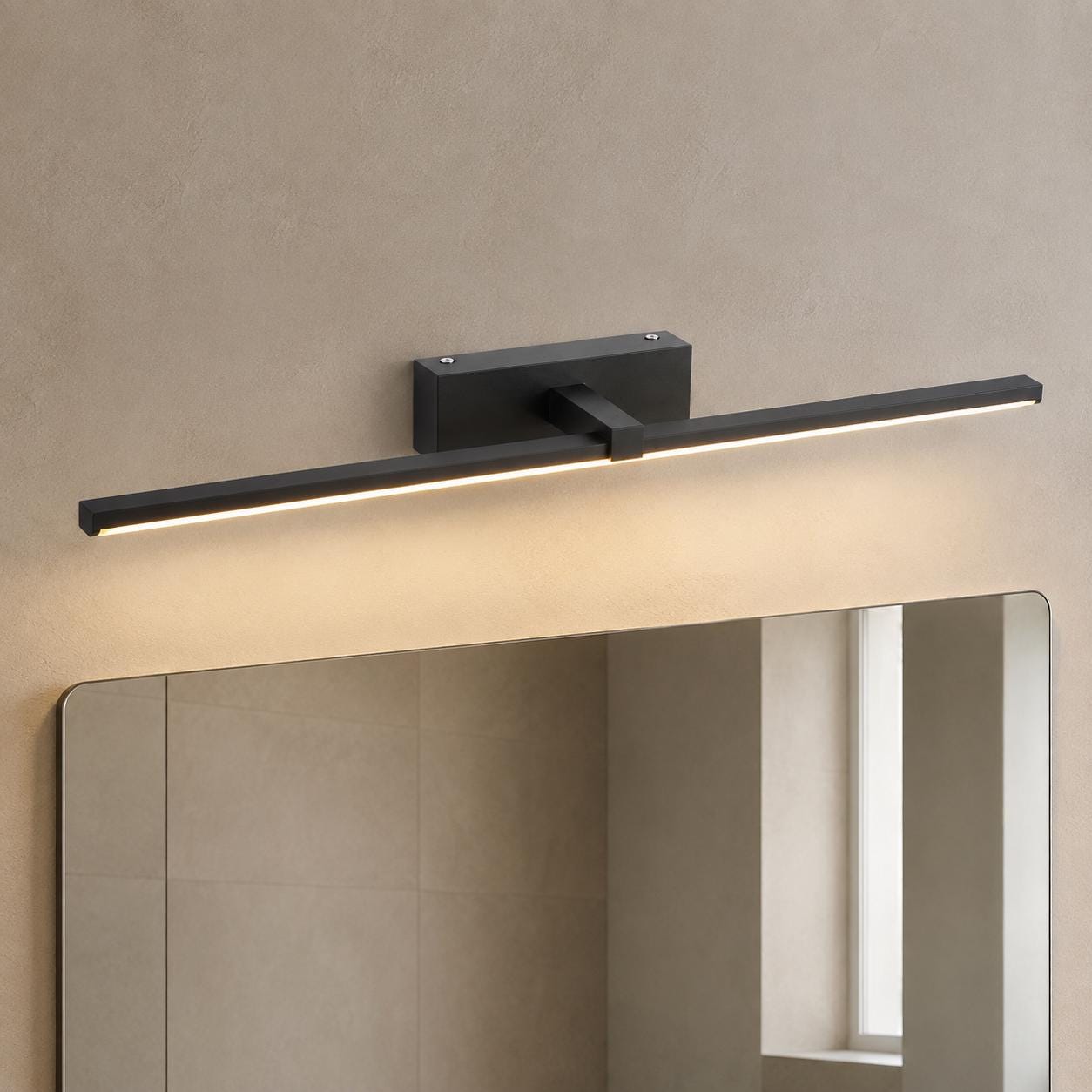 Modern LED Vanity Wall Light - Slim 60cm Linear Aluminum Bathroom Mirror Sconce