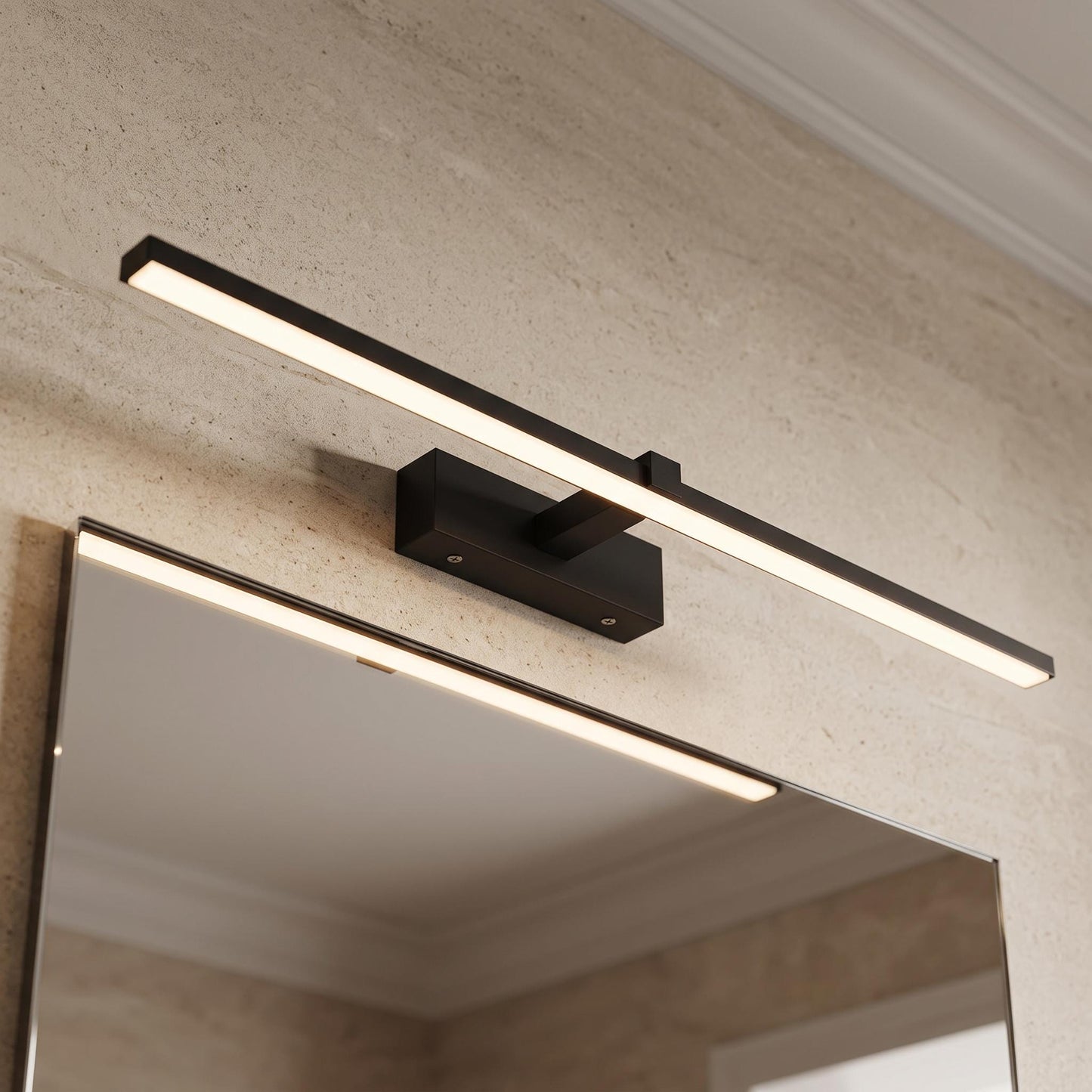 Modern LED Vanity Wall Light - Slim 60cm Linear Aluminum Bathroom Mirror Sconce