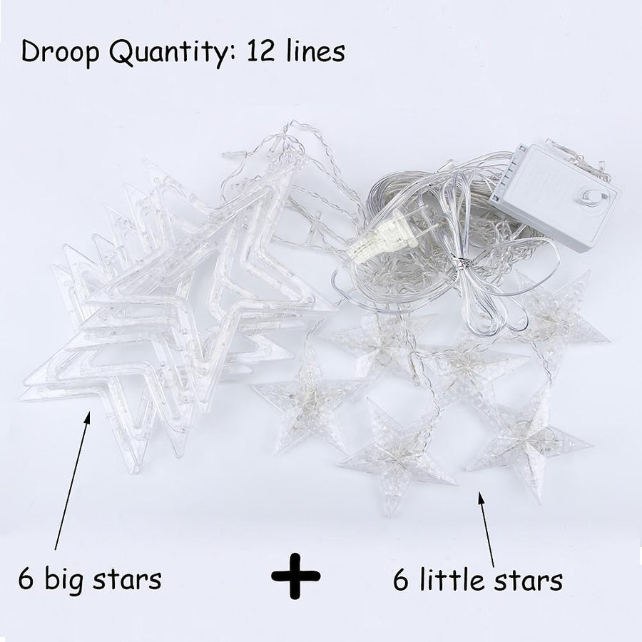 8.2ft Star Curtain String Lights | Luxury 216 LED Hanging Fairy Lights