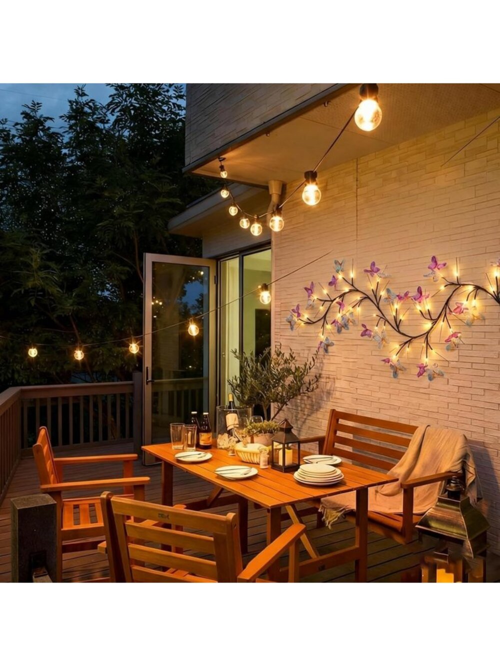 5.9FT 48LED Butterfly Vine Light – Flexible Branch Wall Decor