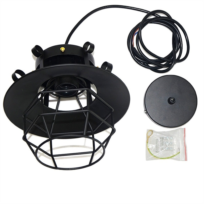 Oxford Steampunk Lamp – Wrought Iron Industrial Vintage Semi-Flush Ceiling Light
