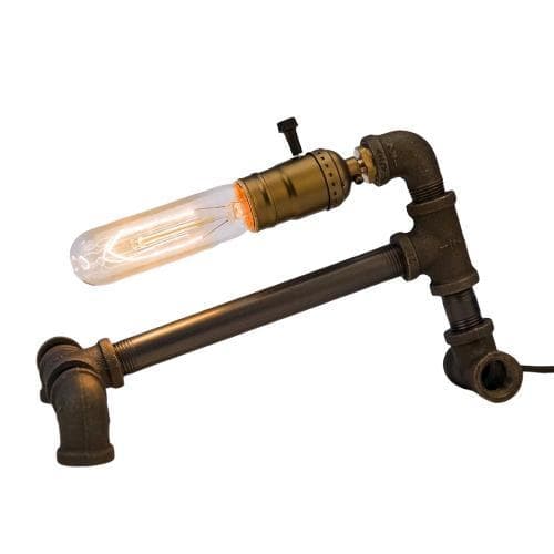 Old Time Steampunk Lamp – Industrial Wrought Iron Table Light