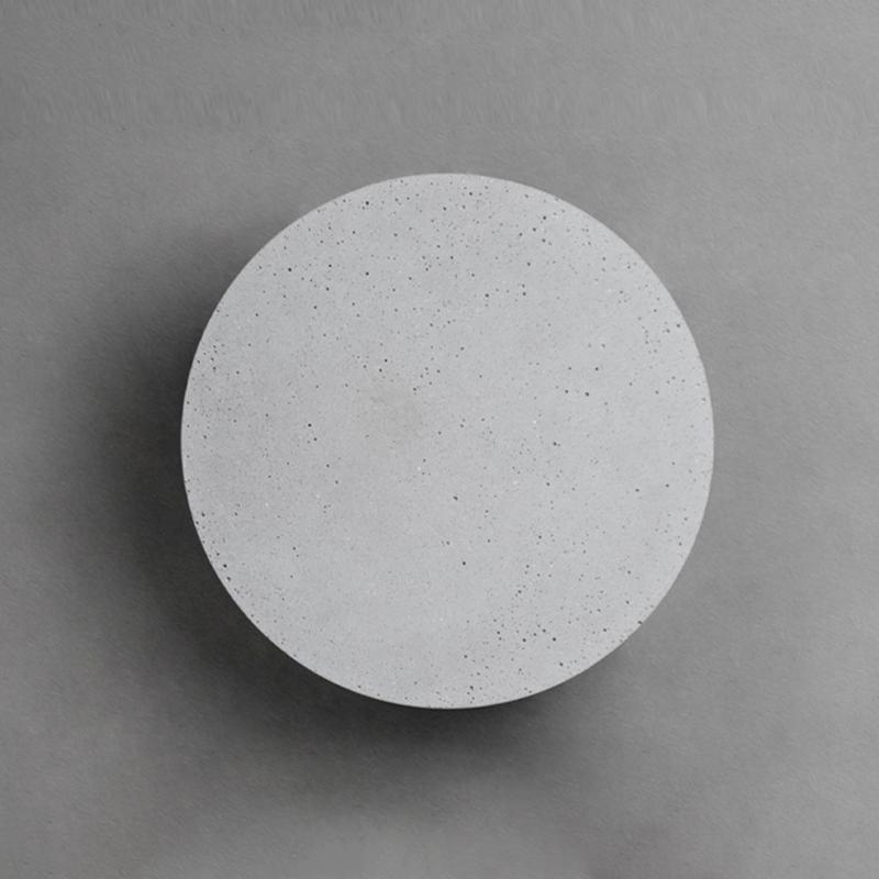 Round Concrete Exterior Wall Light | Luxury Modern Gray LED Sconce