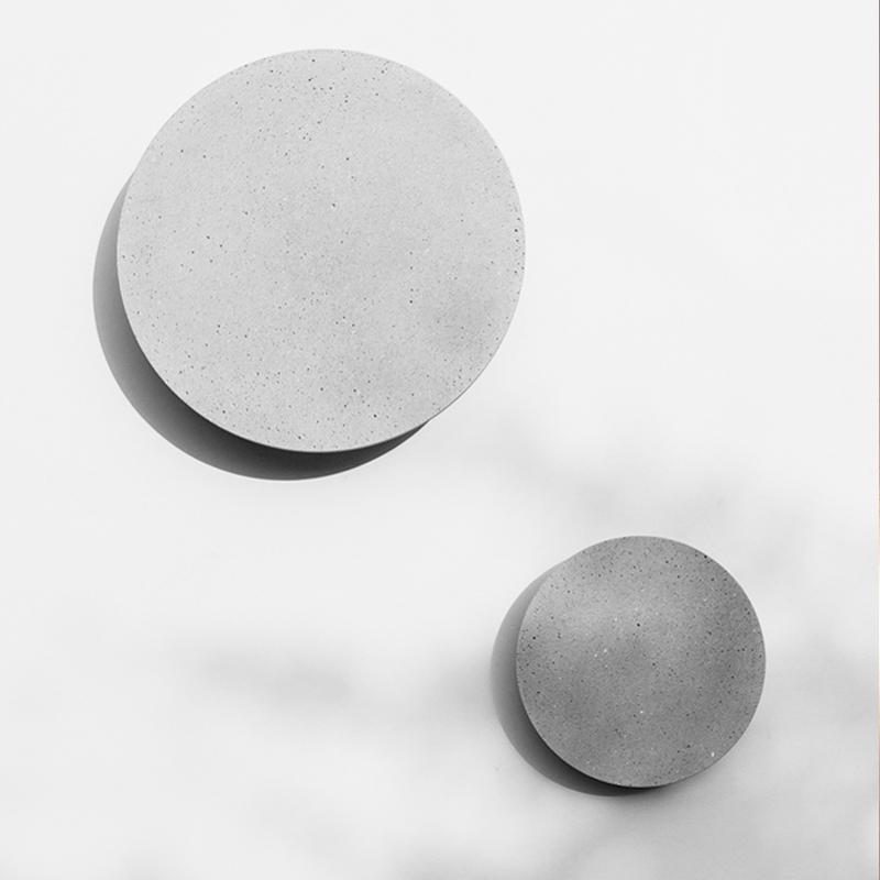 Round Concrete Exterior Wall Light | Luxury Modern Gray LED Sconce
