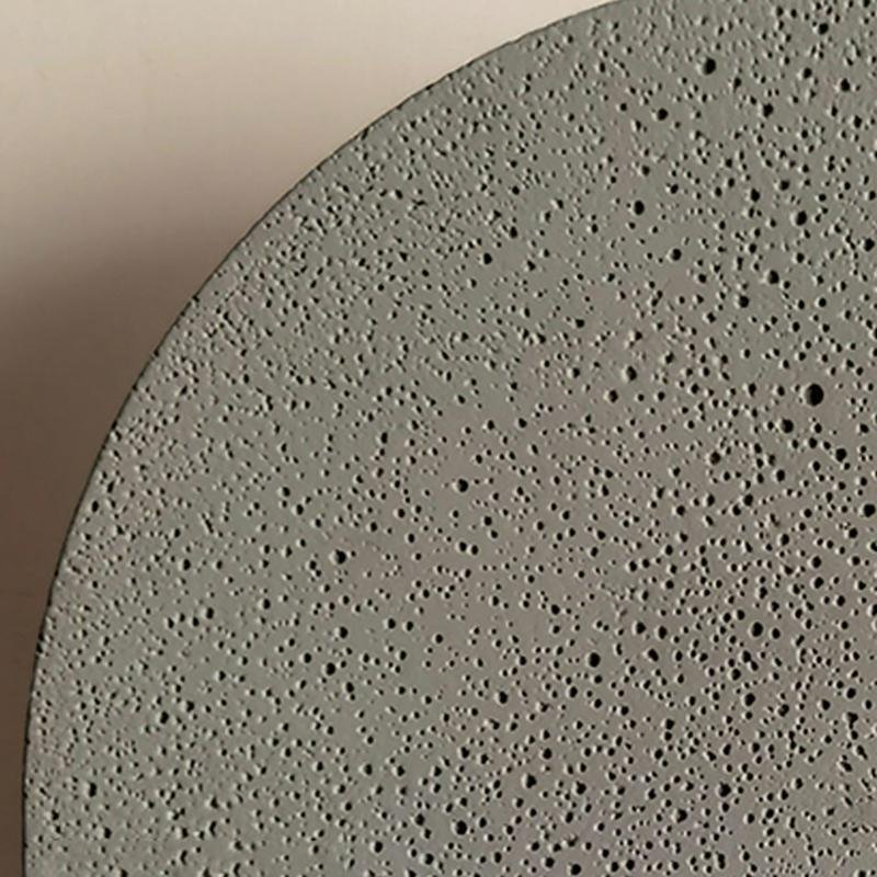Round Concrete Exterior Wall Light | Luxury Modern Gray LED Sconce