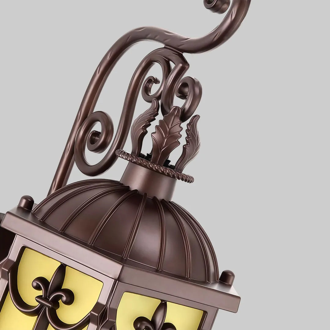 Vintage European Outdoor Wall Sconce – Antique Glass Lantern & Weatherproof Metal Fixture