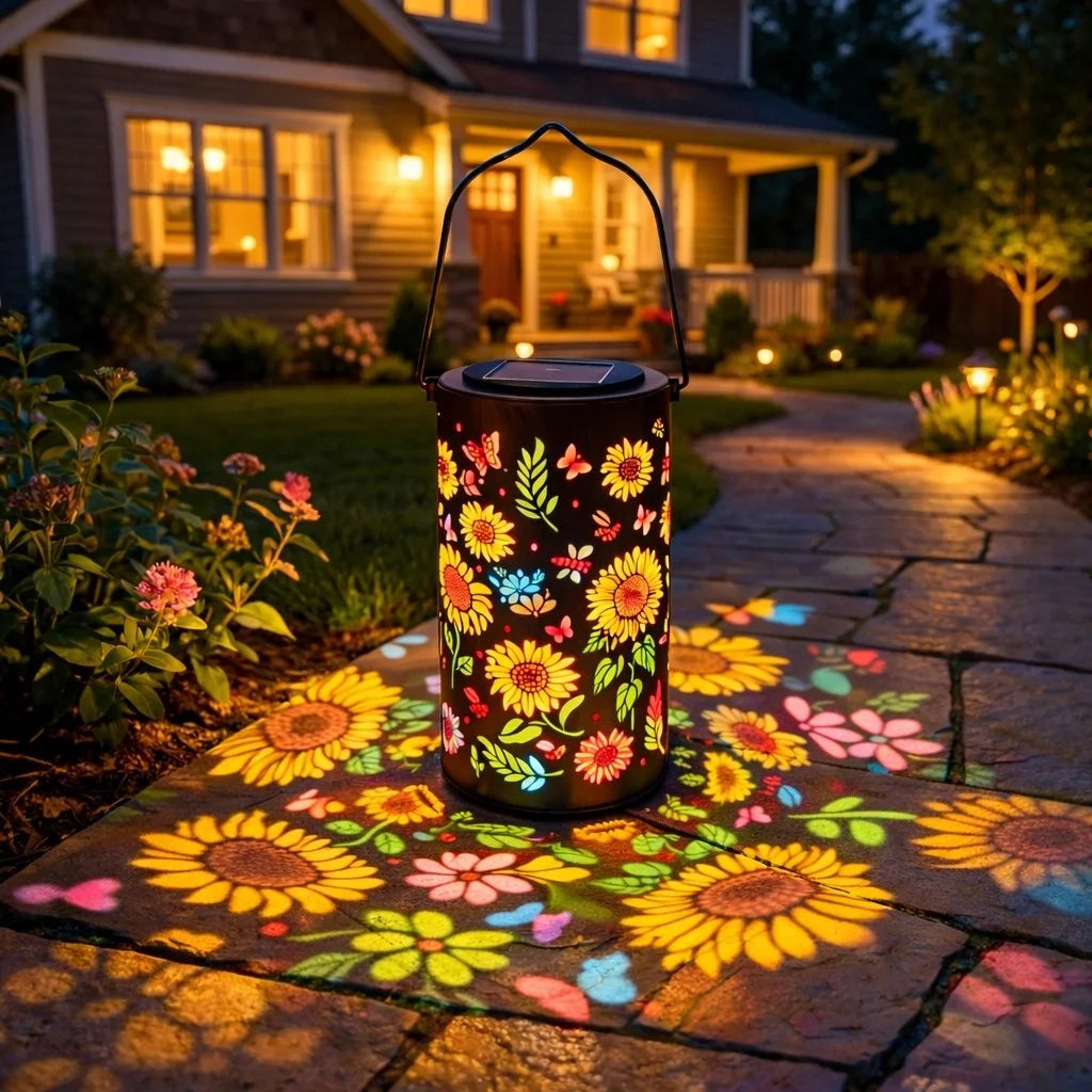 Sunflower Glow: Solar-Powered Garden Lantern