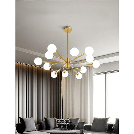 Sputnik Ceiling Light – Nordic Metal & Glass Bubble Modern Living Room Chandelier