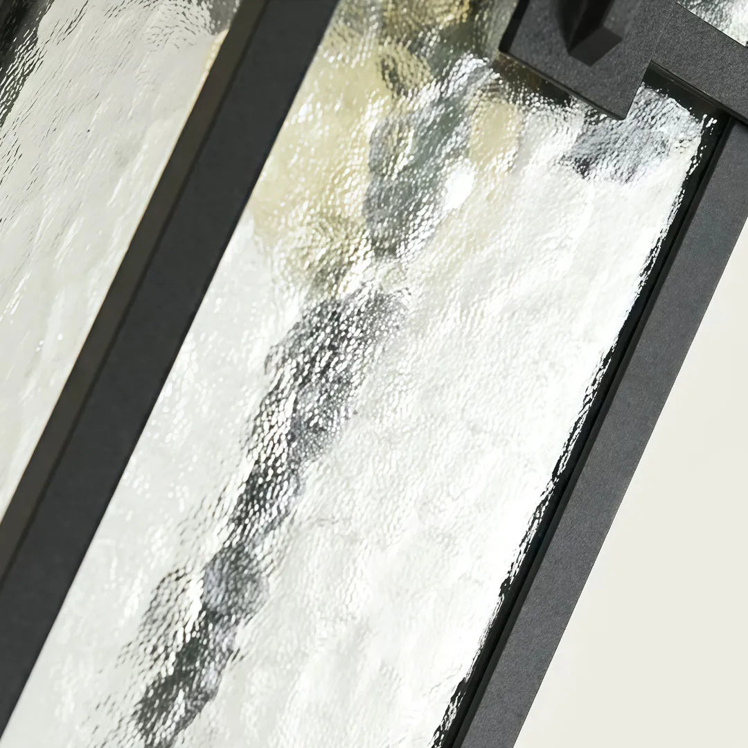 Vintage Rectangular Outdoor Wall Sconce – Architectural Aluminum & Glass Lantern Light