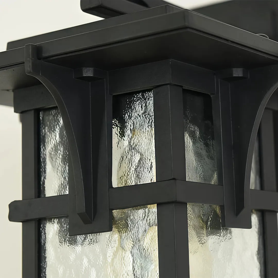 Vintage Rectangular Outdoor Wall Sconce – Architectural Aluminum & Glass Lantern Light