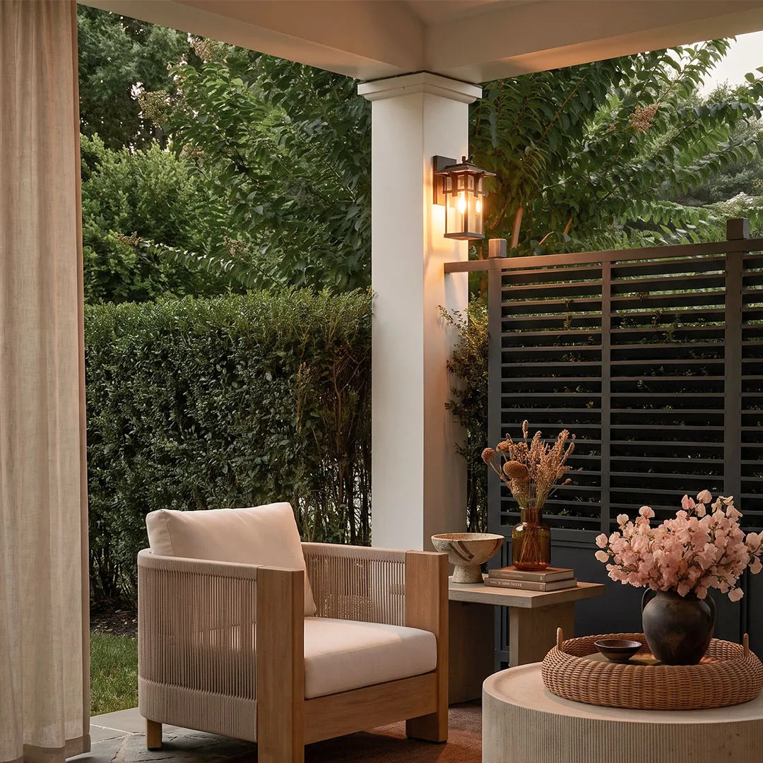 Vintage Rectangular Outdoor Wall Sconce – Architectural Aluminum & Glass Lantern Light