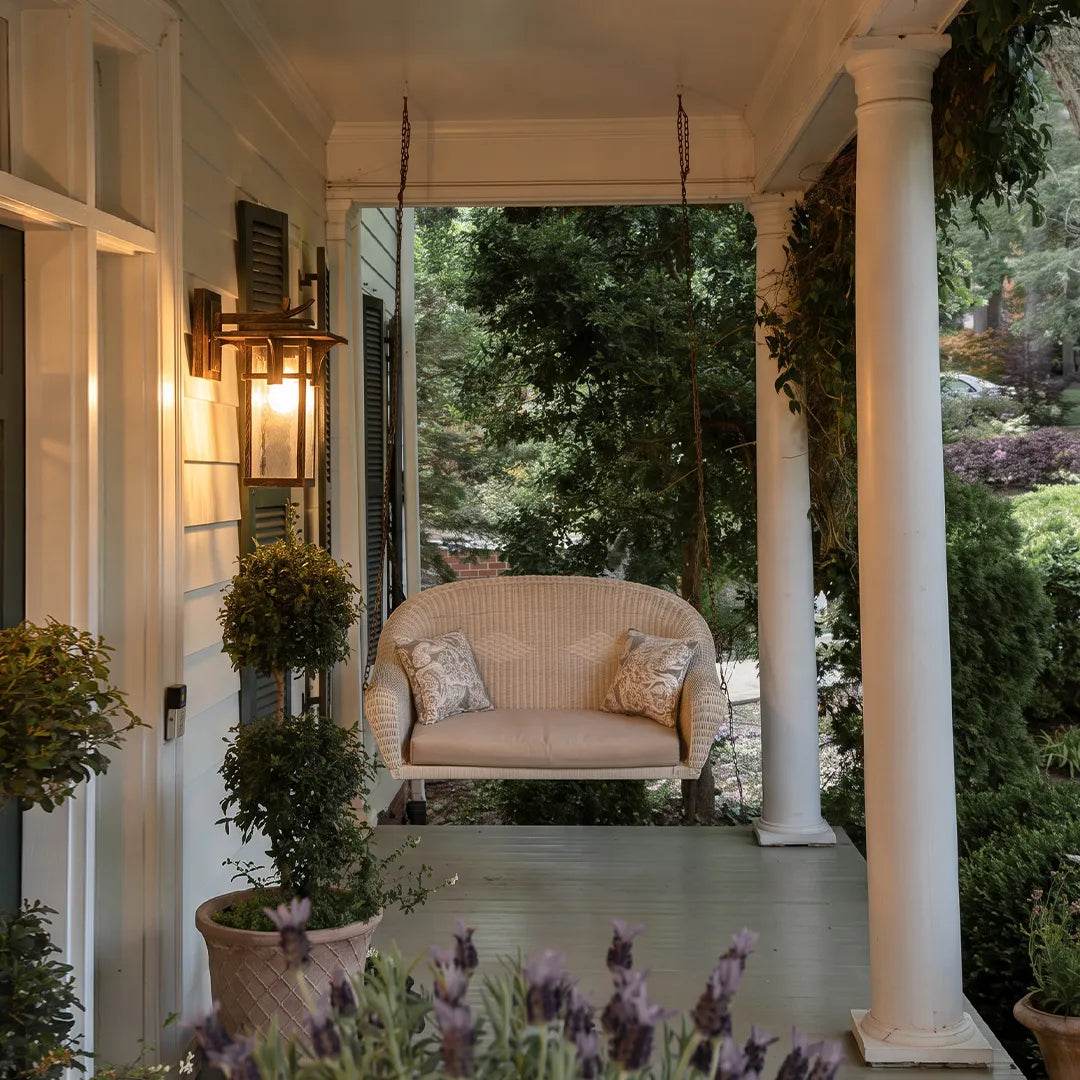 Vintage Rectangular Outdoor Wall Sconce – Architectural Aluminum & Glass Lantern Light