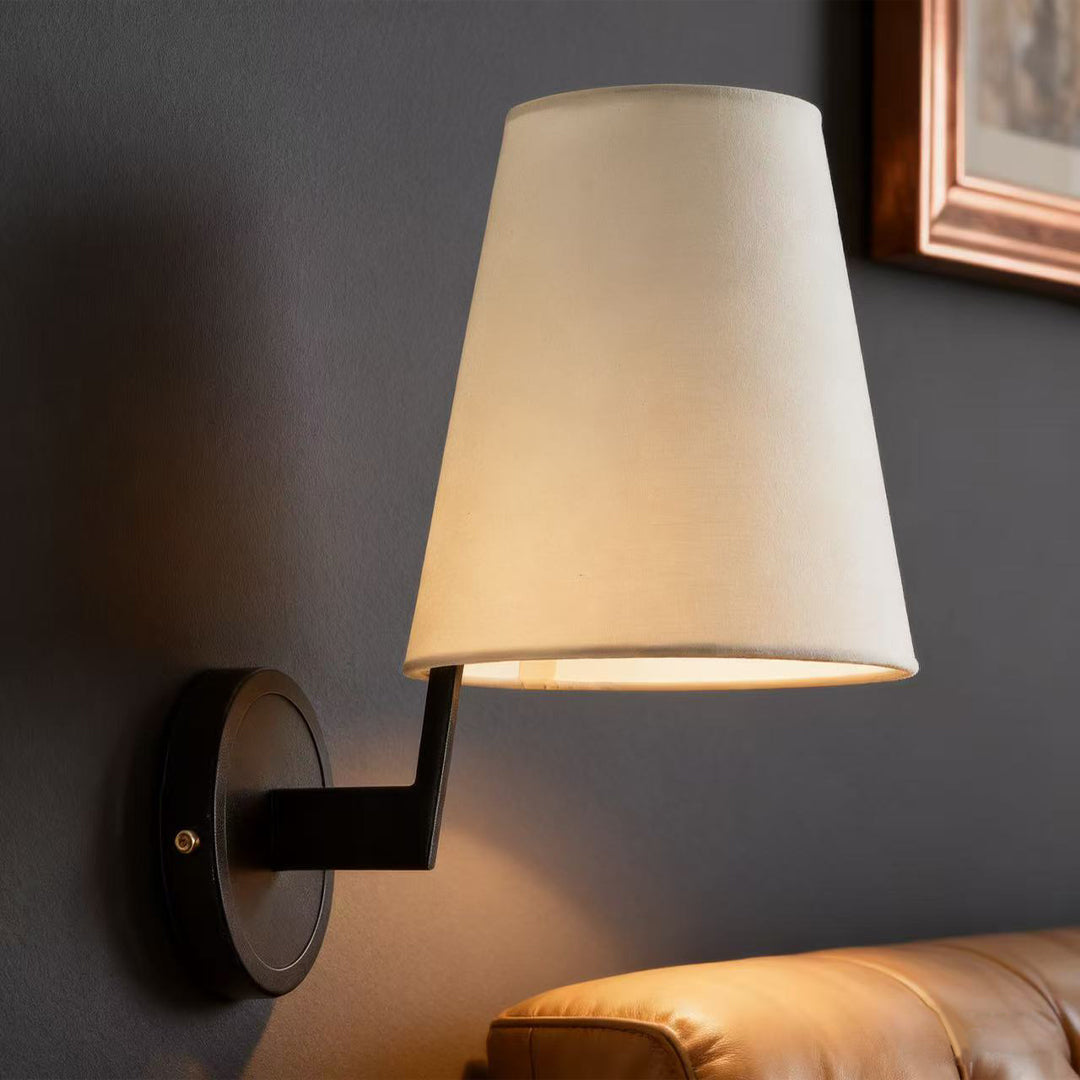 Vintage Wall Light – Modern Literary Iron & Beige Fabric Sconce