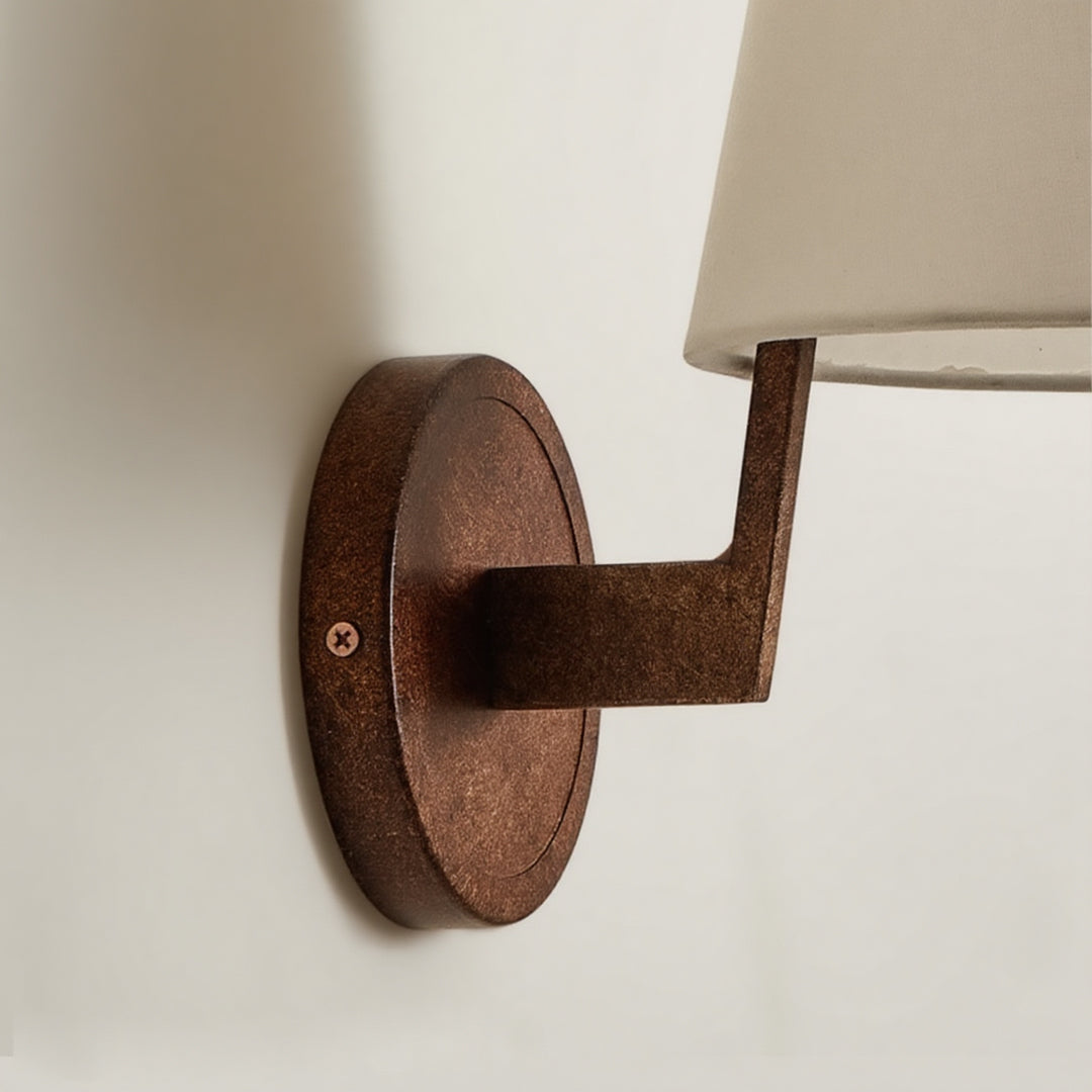 Vintage Wall Light – Modern Literary Iron & Beige Fabric Sconce