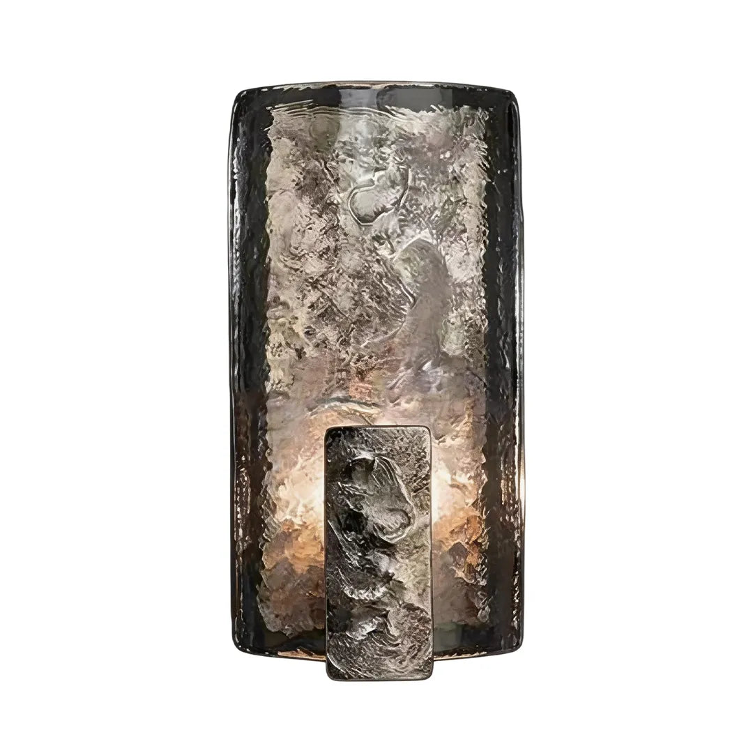 Vintage Wall Sconce – Vertical Curved Art Glass & Metal Luxury Accent Light