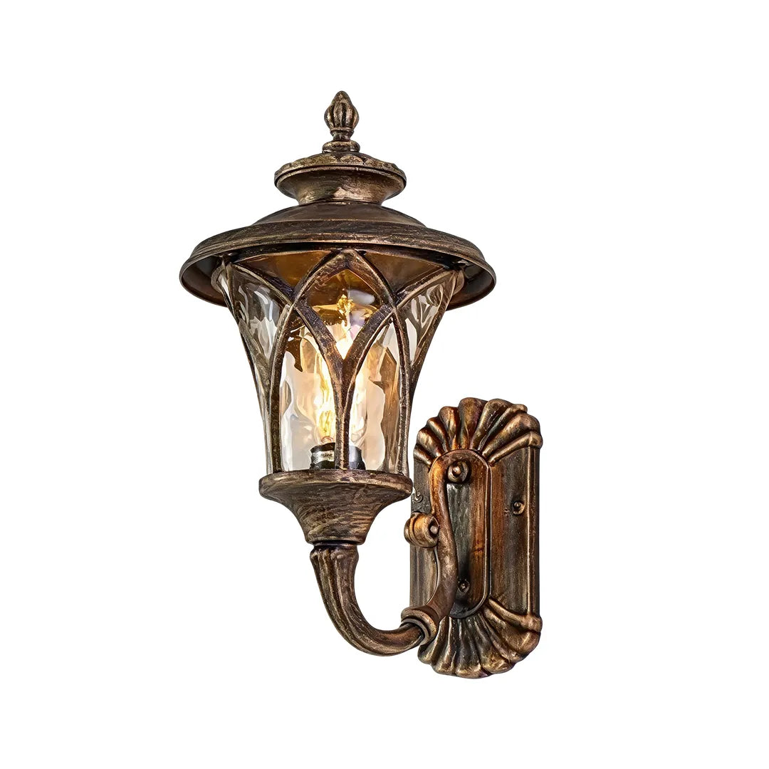 Vintage American Outdoor Wall Sconce – Aluminum Lantern & Clear Glass Exterior Light