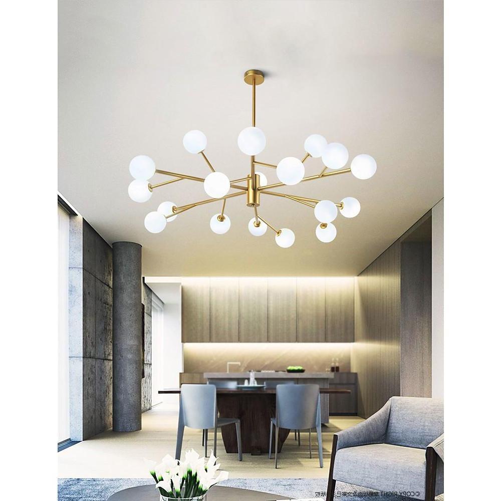 Sputnik Ceiling Light – Nordic Metal & Glass Bubble Modern Living Room Chandelier